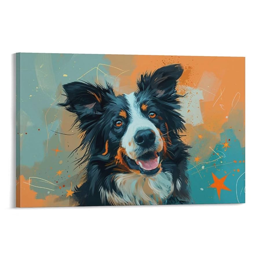 絵画は貴方の直感で。　インテリアとして　 油彩F4 ボーダーコリー　Puppy 絵画は貴方の直感で。 インテリアとして 油彩F4 ボーダーコリー